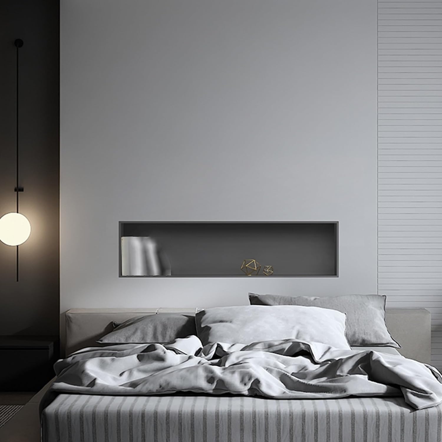 Shower Niche, Brushed Stainless Steel Shower Niche - Square Bathroom Shelf for Organizing Shampoo & Toiletries, 24