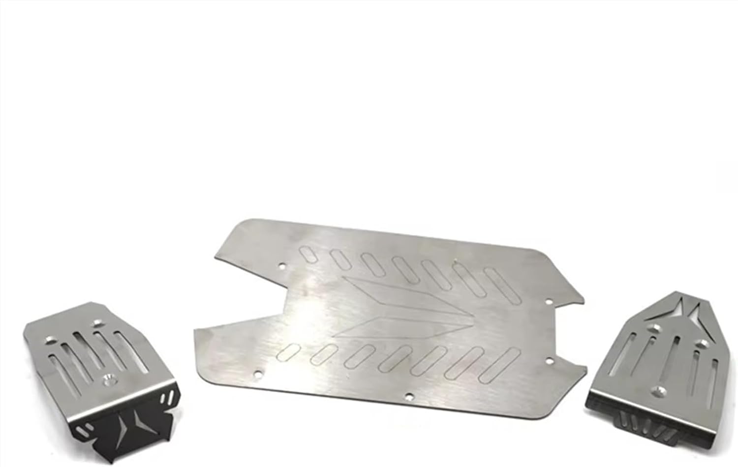 RC Car Parts Compatible with Arrma for VORTEKS for Big for Rock 1/10 RC Car Parts Stainless Steel for Chassis Armor Front Rear Protector Skid Plate