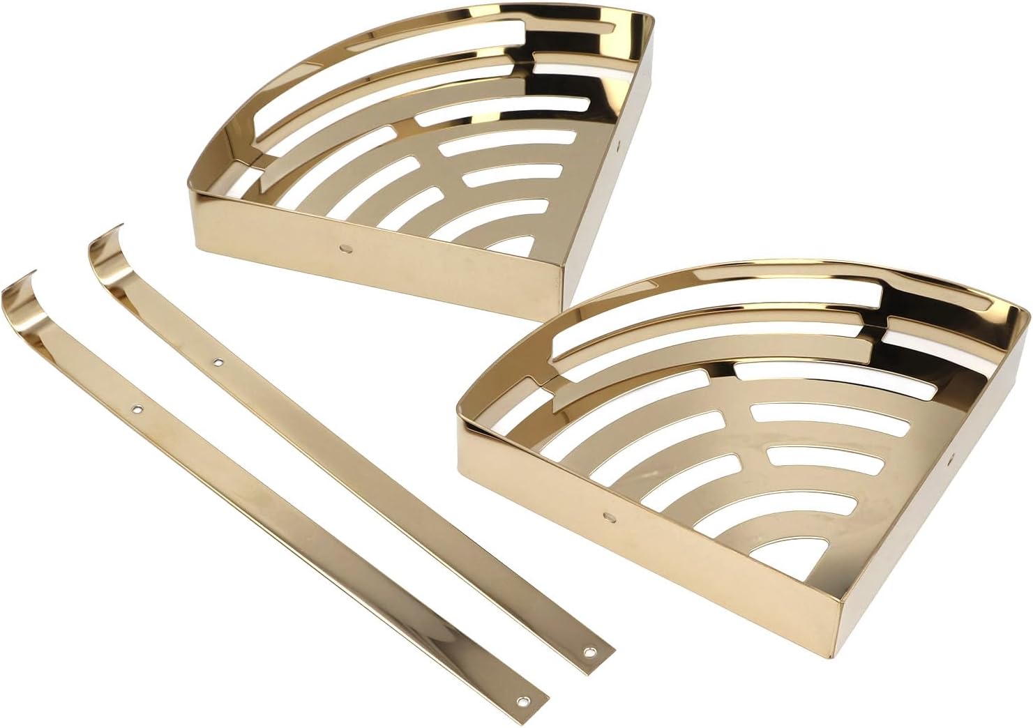 Stainless Steel Corner Shower Shelves, Wall Mounted Bathroom Organizers Double Layer - Space Saving Design, Ideal for Shampoo and Toiletries Storage (2 Tier)