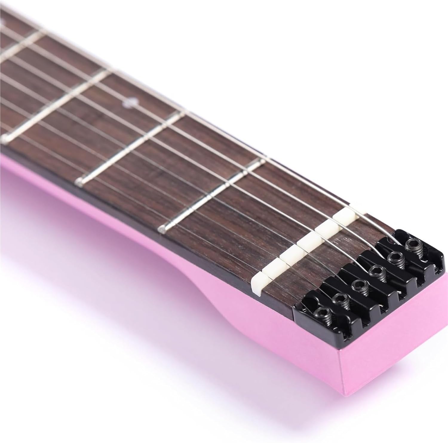 Beginner Electric Guitar Kits Headless Electric Guitar Solid Mahogany Body Maple Neck(Pink)