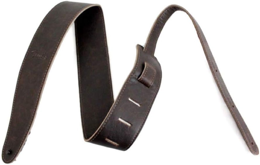 Fender Artisan Crafted Leather Guitar Strap, 2in, Black