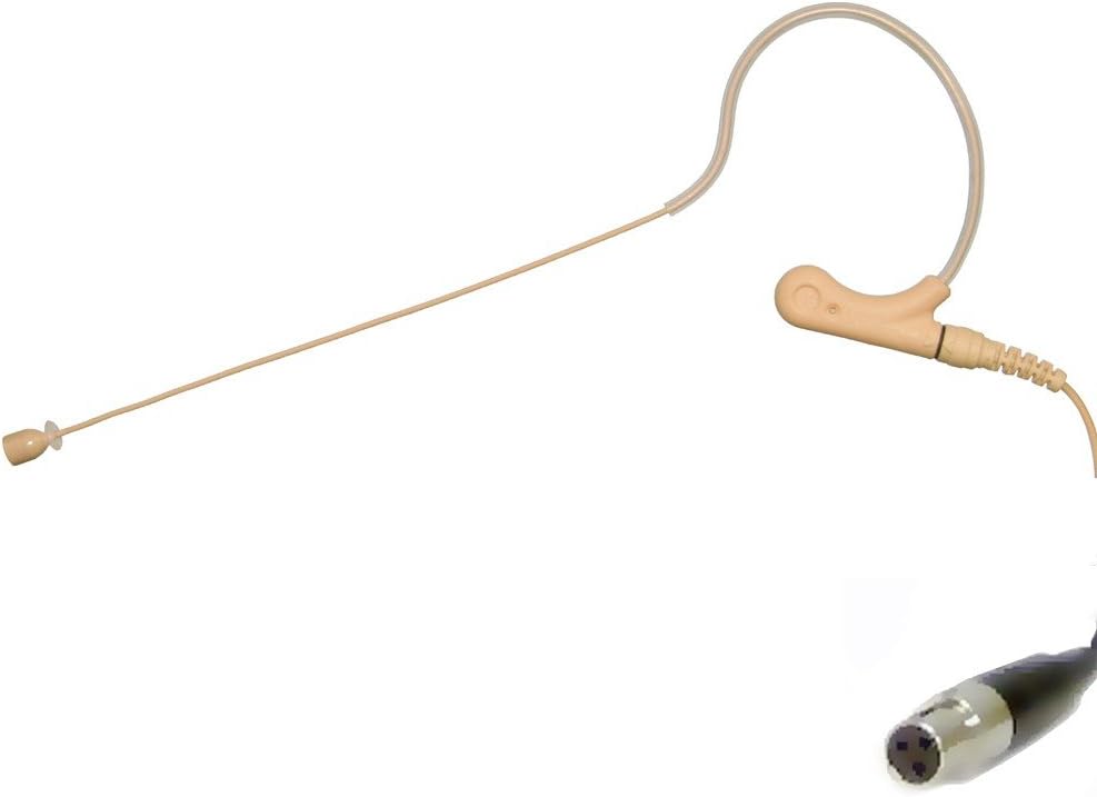 U-Voice UVS70D TA3 Detachable Mini Headset Microphone for AKG, Samson (Tan Color)