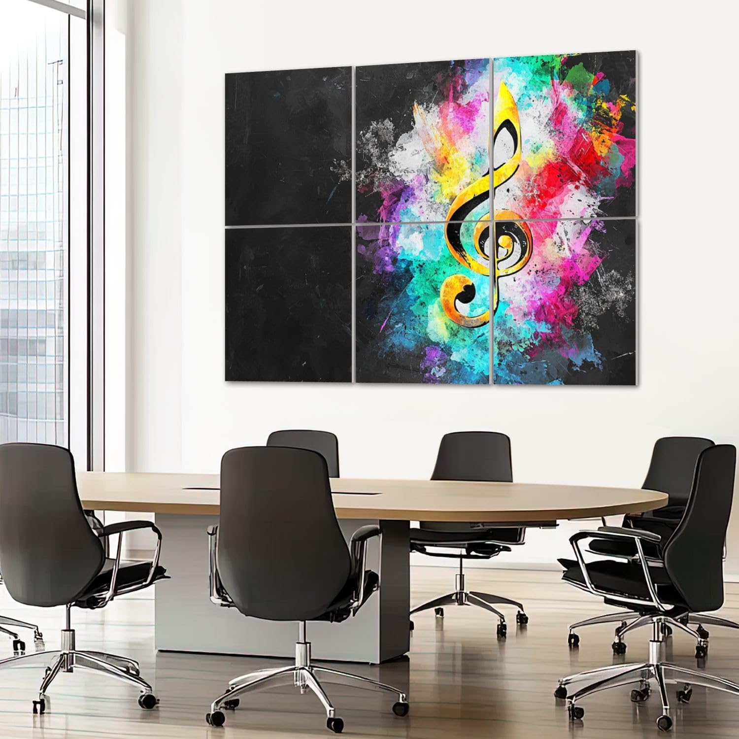 6 Pack Art Acoustic Panels Sound Absorbing Music Modern Musical Note Beautiful Notes Treble Clef Splashes Of Decorative Soundproof Wall Panels Self Adhesive for Recording Studios Office 72