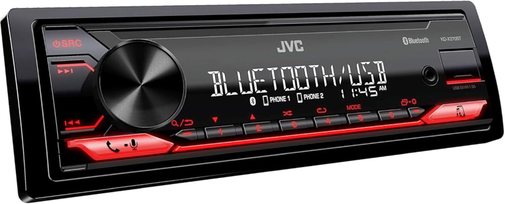 JVC KD-X270BT Digital Media Receiver Featuring Bluetooth, Front USB, JVC Remote App Compatibility (Renewed)