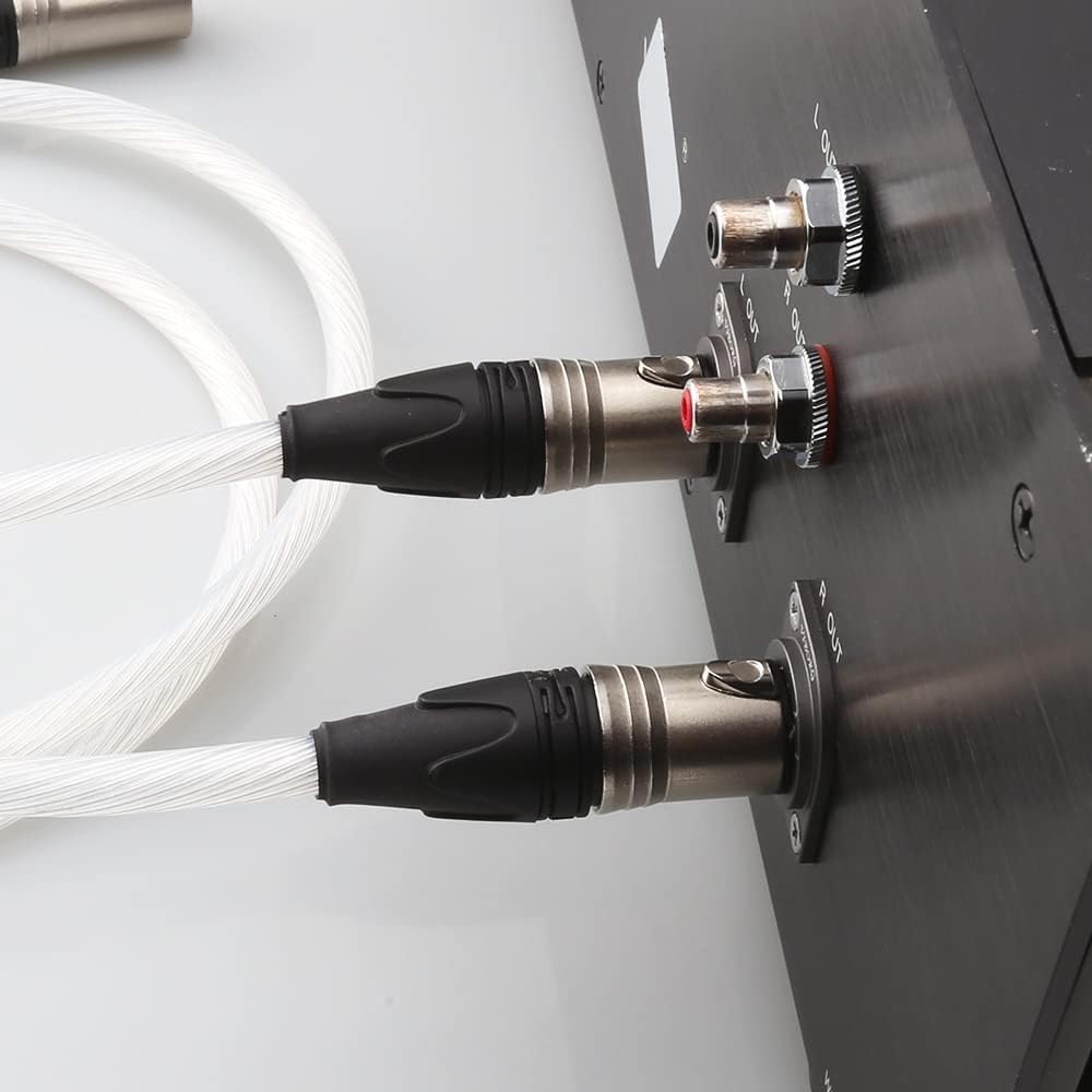 HiFi XLR Cable Hi-end Pure Silver Plated 5N OCC Cable HiFi 2 XLR Male to 2 XLR Female Cable Balance line (Length : 2m)