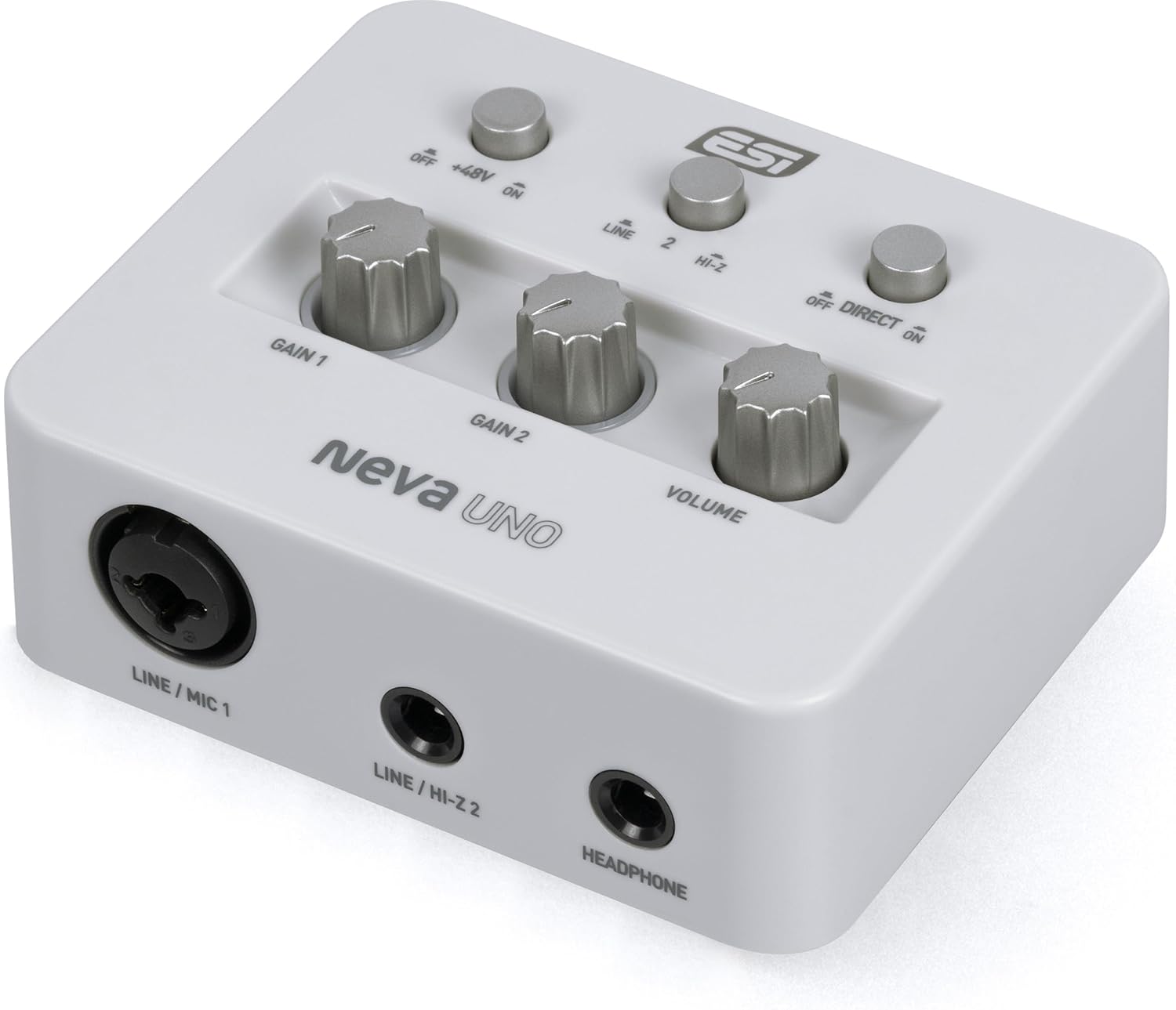 ESI Neva UNO | Professional 24-bit/192kHz 2x2 USB Audio Interface for PC and Mac with XLR, Line, and DI Inputs, Podcasting, and Streaming, Perfect for Guitarists, Music Production Software Included