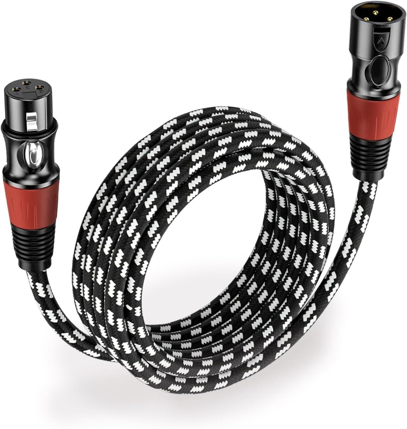 XLR Cables 3-Pin XLR Male to Female Balanced Microphone Cable Gold Plated XLR Speaker Cable for Mixer Amplifiers Record Etc(Red)