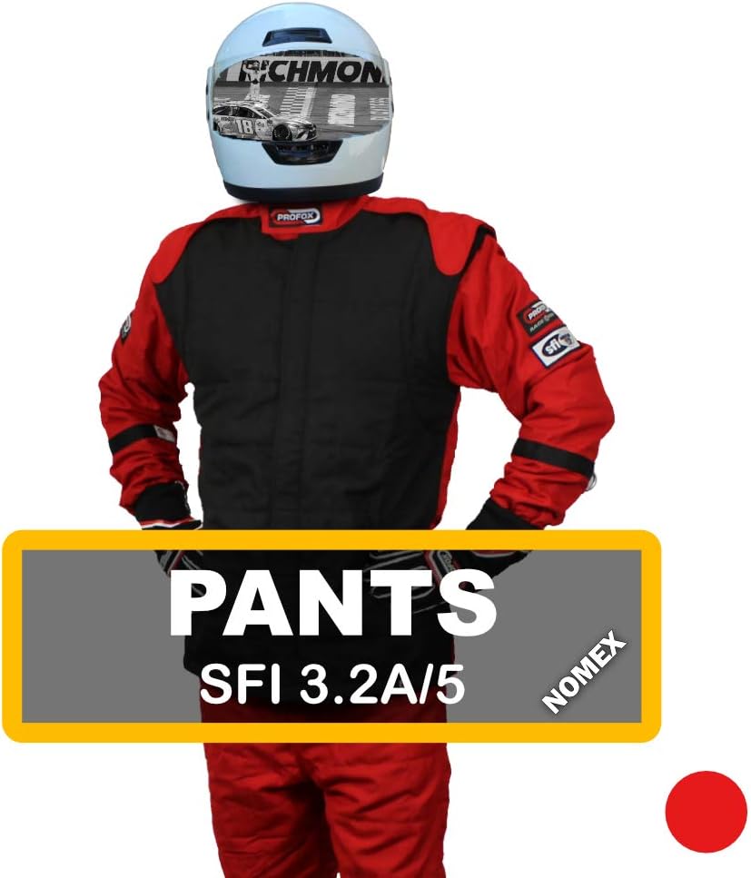 PROFOX-503NX (Red, 4XL) Pants Nomex Driver Racing Fire Suit SFI 3.2A/5 (Pants only)