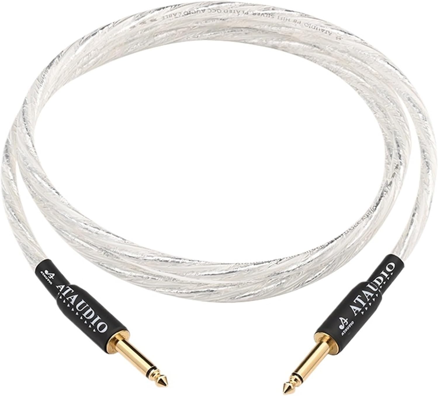HiFi Aux Guitar Cable Mono 6.5 Audio Cable 6N OCC Silver Plated Core Dual Shield 6.35 TS Electronic Instruments Cable(1m)