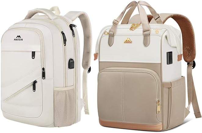 MATEIN Anti Theft Laptop Backpack for Women, 15.6 Inch College Travel Backpack with Theftproof Zippers & RFID Pocket, Water Resistant Padded Computer Bag for Nurse Work Travel
