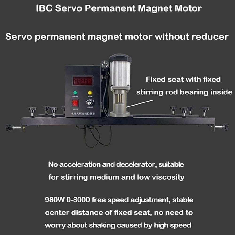 IBC Paint Mixer - 980w Electric Tank Mixing Machine with Support Hanger and Folding Propeller, Pneumatic Blender Air Agitator for Stirring Paint Stirring(A)