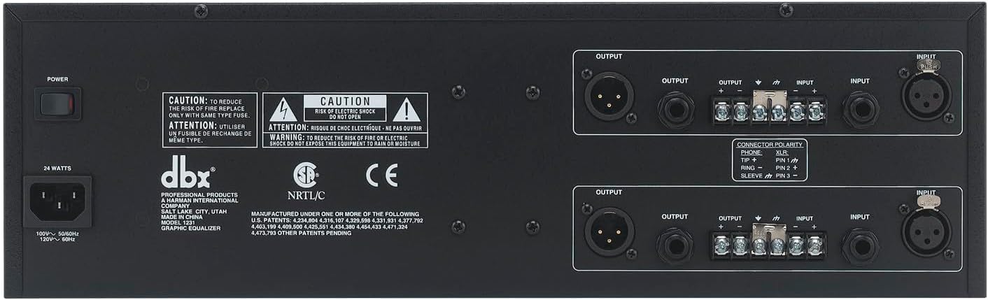 dbx 1231 Dual-Channel, 31-Band Graphic Equalizer, Black