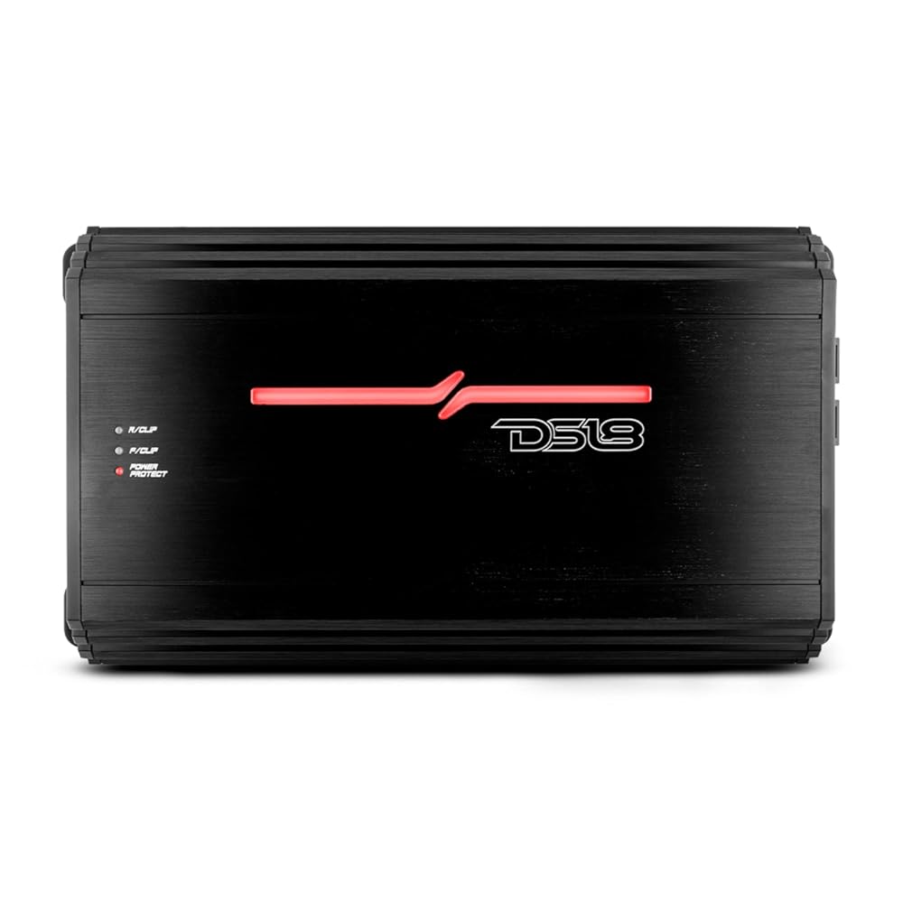 DS18 ZR1600.4D Car Amplifier Class D 4-Channel Stereo Full Range Amp 7200 Watts Peak Power - Adjustable Frequency High/Low pass setting (Renewed)