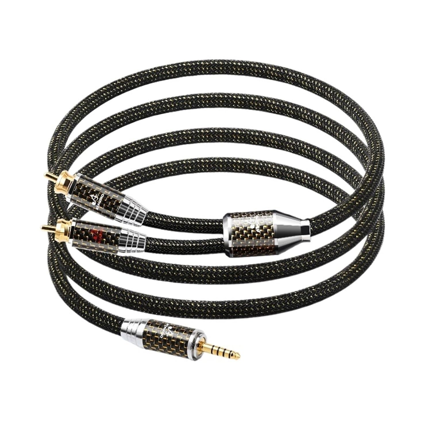 Audio Cable 4.4mm to 2RCA Cord OCC Gold-Plated 4.4mm Balance Male to Dual RCA Male Jack for Speaker Amplifier(2m)