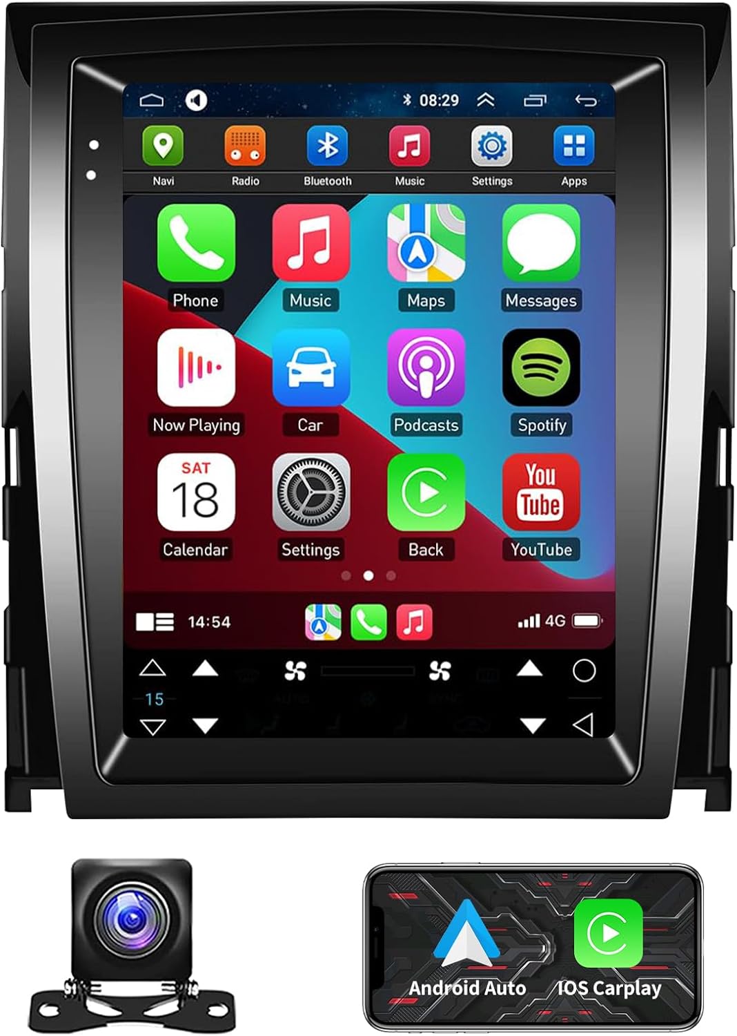 Upgrade 4GB+32GB Android13 Car Stereo Radio for Cadillac Escalade 2007-2014, Wireless CarPlay & Andriod Auto 10.4 Inch Touch Screen Android Car Radio with GPS Navigation Bluetooth