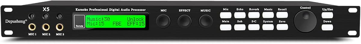 Depusheng X5 Karaoke Professional Digital Audio Processor Can Set via a PC Interface Prevent Howling