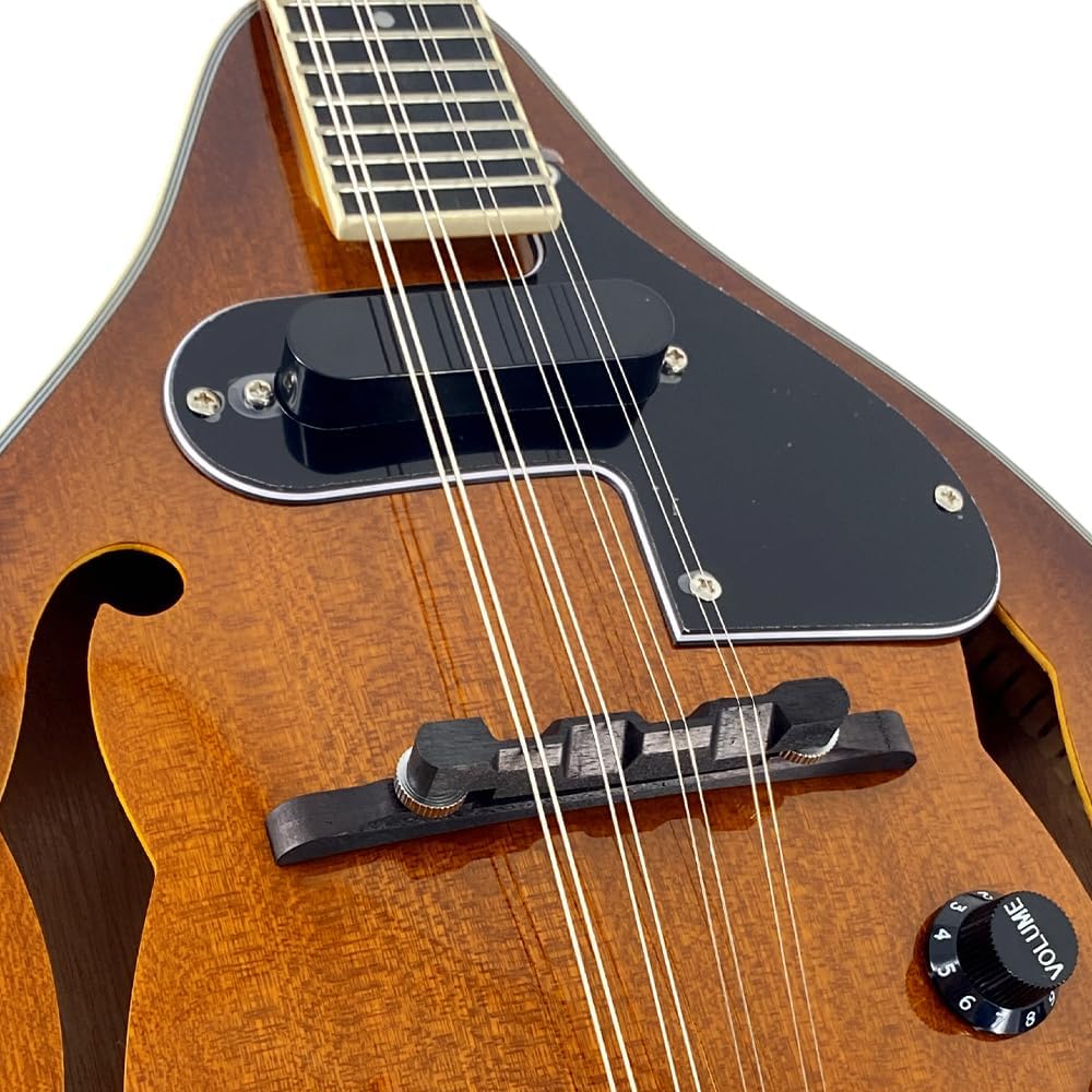 Electric Acoustic Mandolin A Style 8 String, Mahogany Body w/Built-in Pickup – Full Kit for Stage, Studio & Home (Includes Gig Bag, Audio Cable, Strap & Picks)