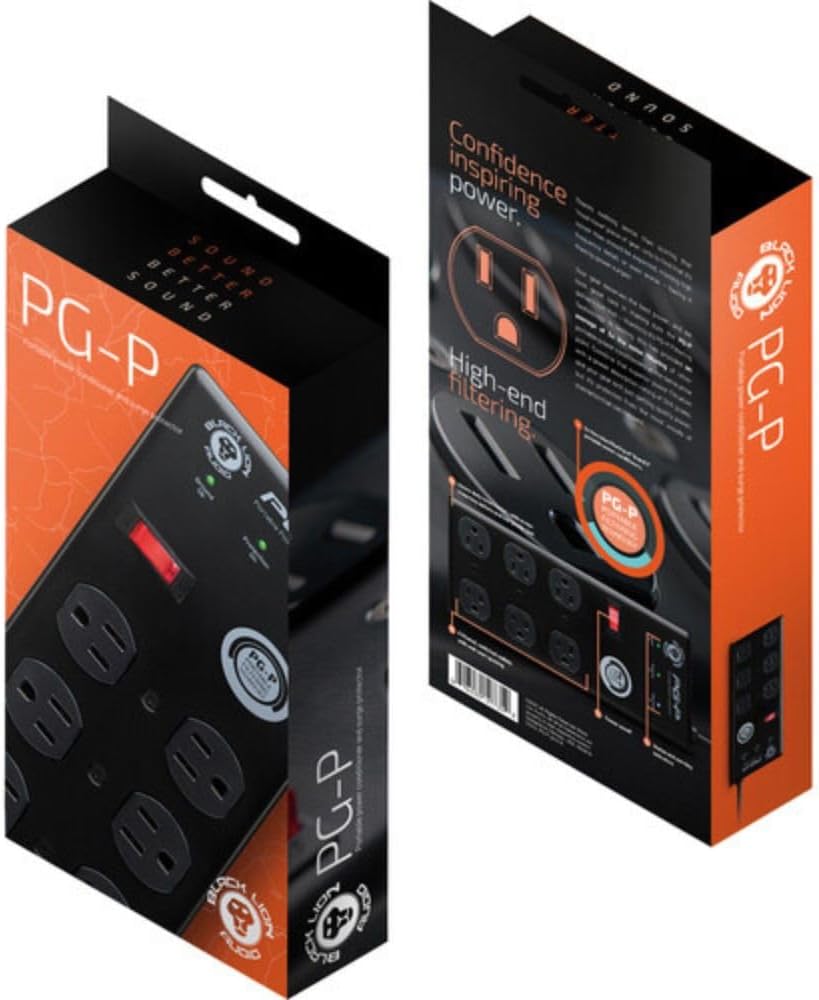 Black Lion Audio PG-P Portable Power Conditioner, 6 Outlets, 9' Cable (Pair) Bundle