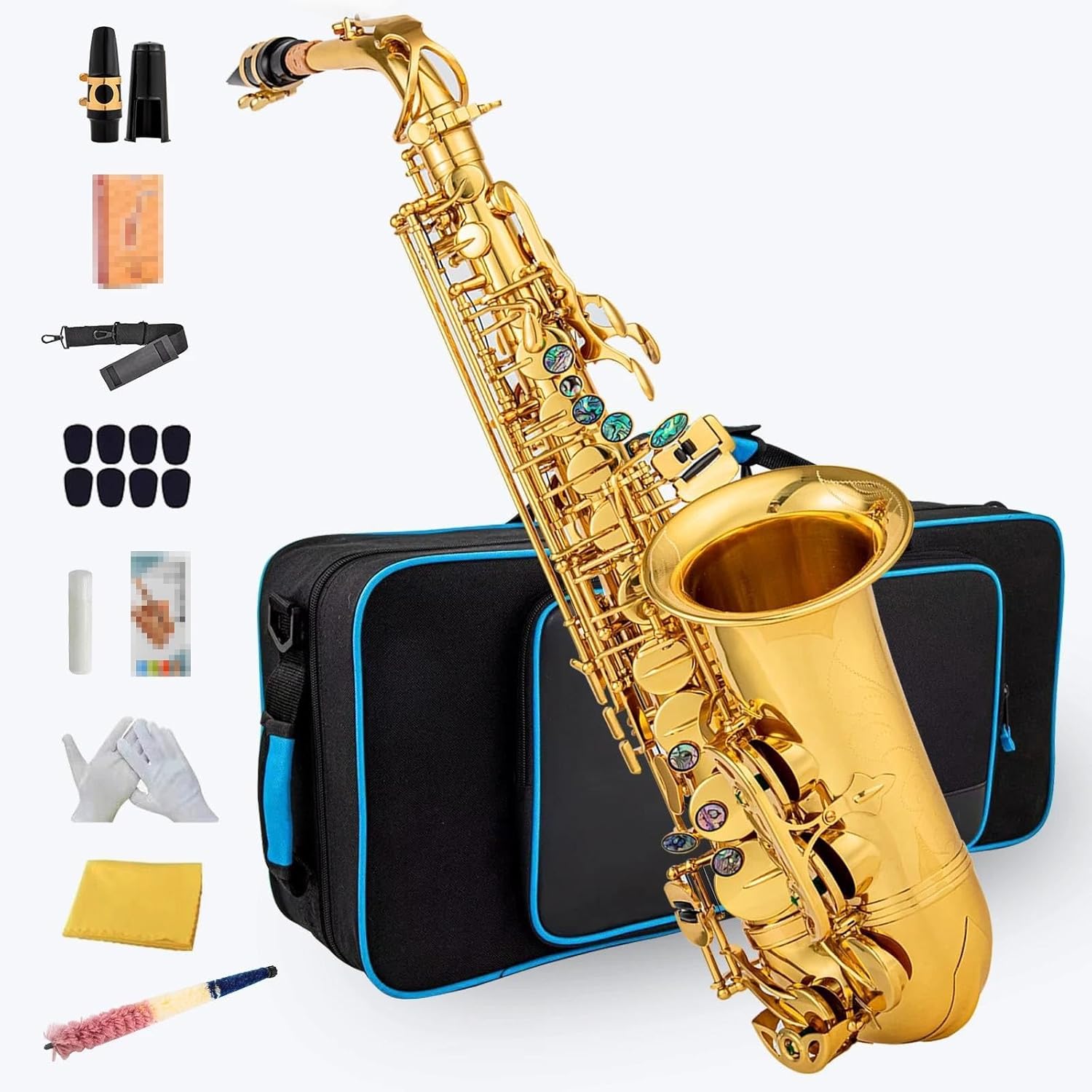 Woodwind Instruments Eb Alto Saxophone Brass Lacquered Gold E Flat Sax Musical With Case Mouthpiece Accessories