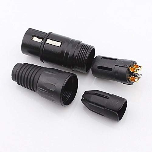 Davitu Electrical Equipments Supplies - 50pcs XLR Cable Connector Three-Core Black Microphone Plug Copper Core 3pin 24K Gold-plated Male and Female - (Color: Female)