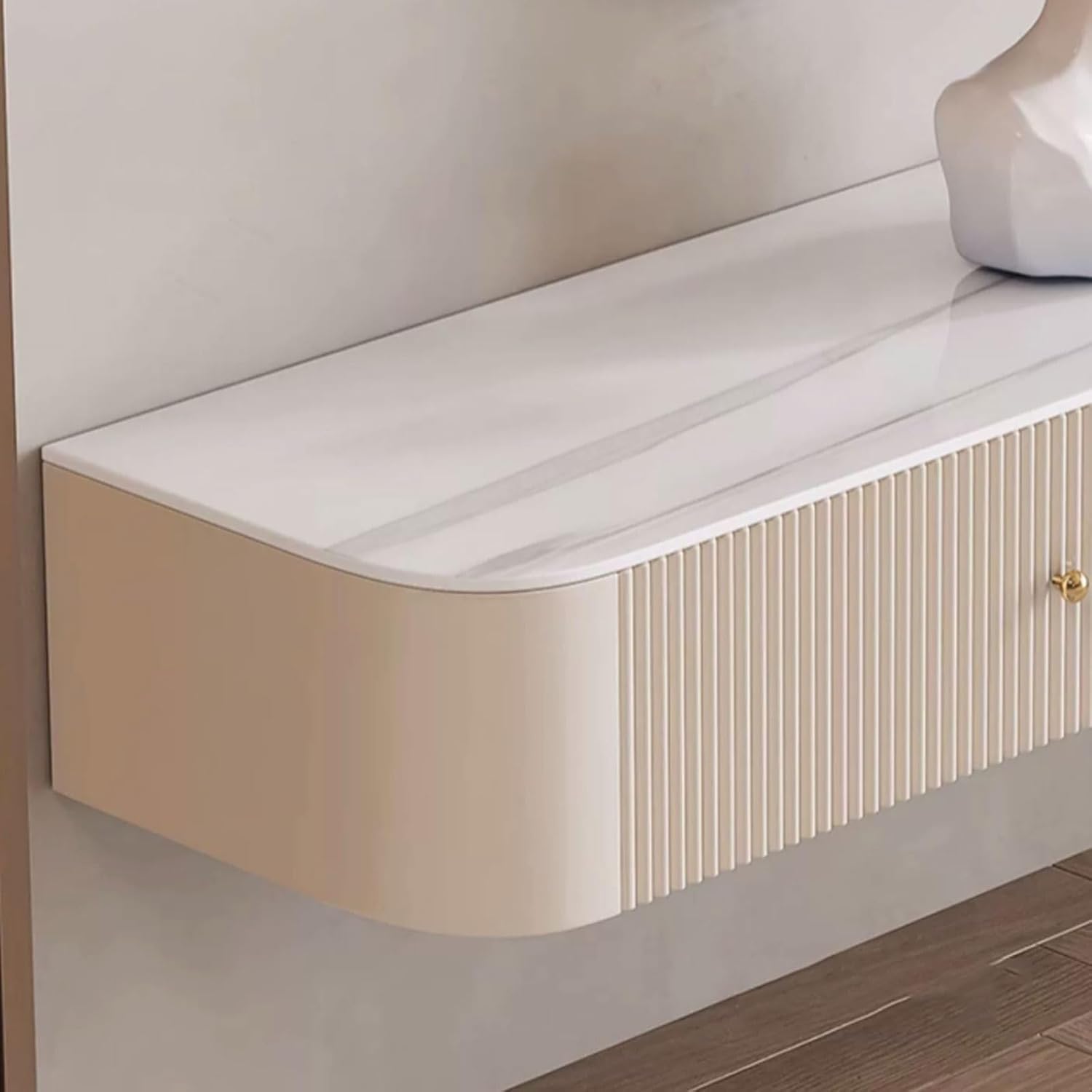 TV Stand TV Cabinet Modern Simple Floating TV Stand, Wall Mounted Hanging Entertainment Center and Cabinet Shelf, Luxury TV Console with Storage, Media Console for DVD Player, Space-Saving Under TV Sh