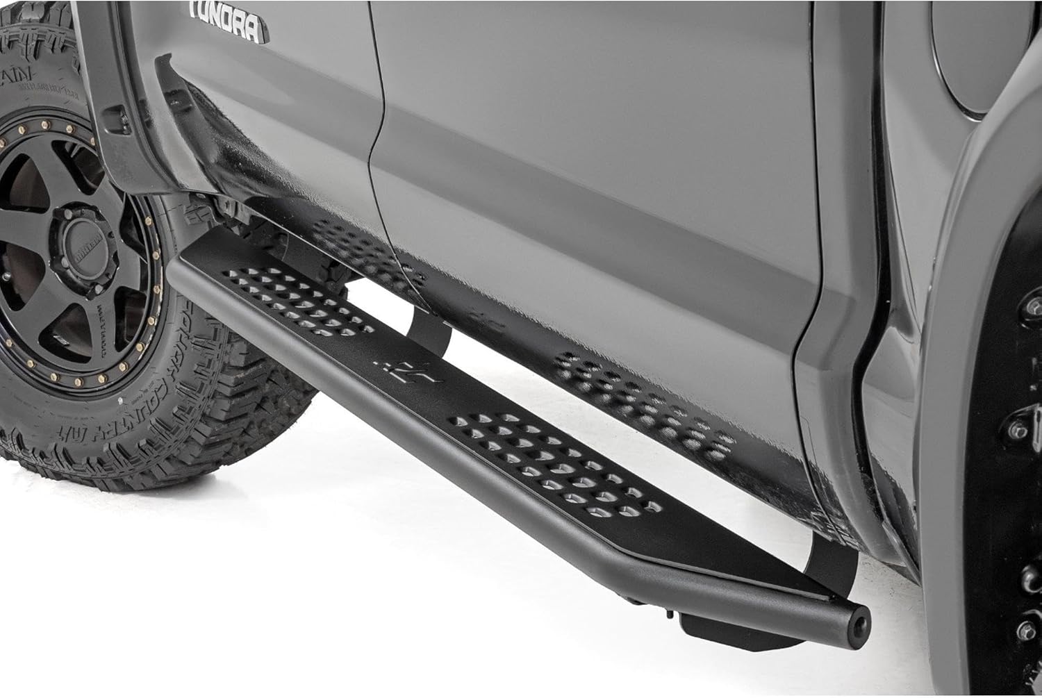 Rough Country OV2 Running Boards for Toyota Tundra (2007-2021) Crew Cab - Contoured Side Step Bars, Easy Bolt-On Install