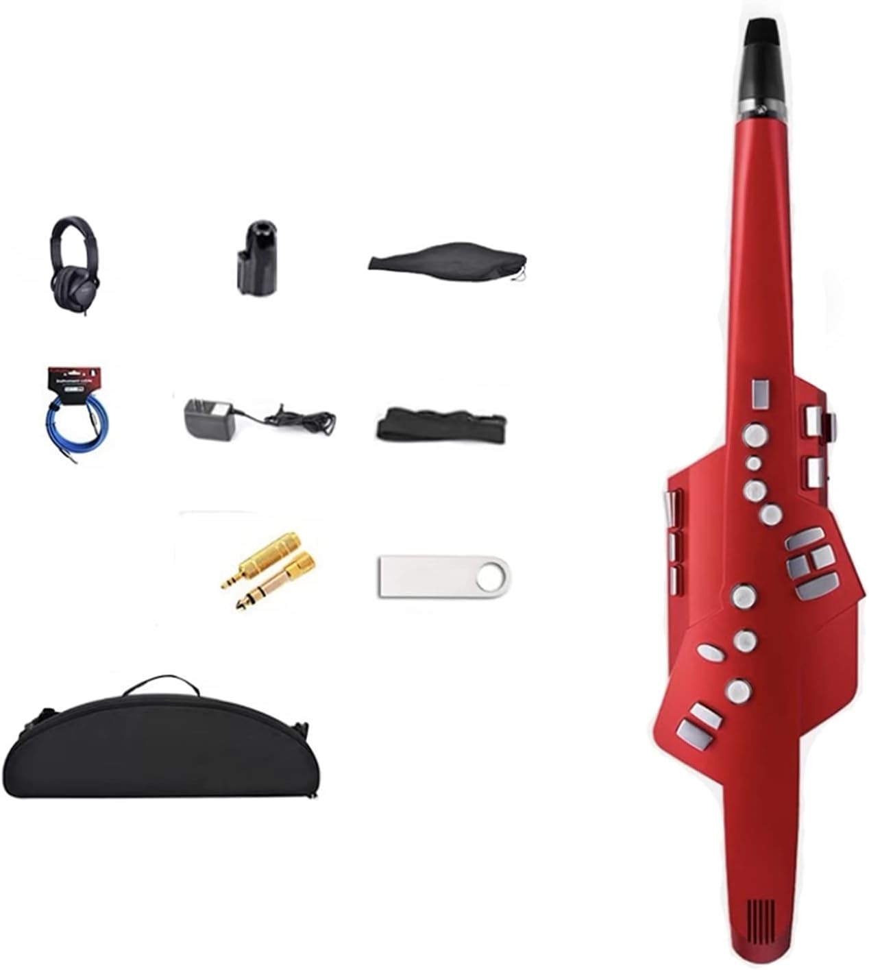Sax Beginners Kit Electric Wind Instrument Electric Saxophone Self-Taught Performance Grade Wind Instrument Suitable for Adults Wind Instrument (Color : Crimson)