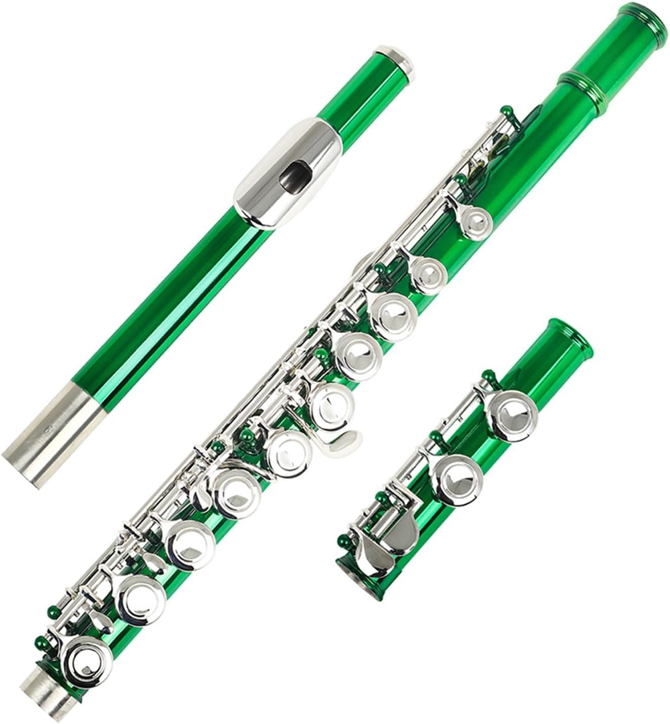 Flute Green 16 Holes C Tone Flute with E Key Woodwind Instrument Flute with Box Flutes Musical Instruments