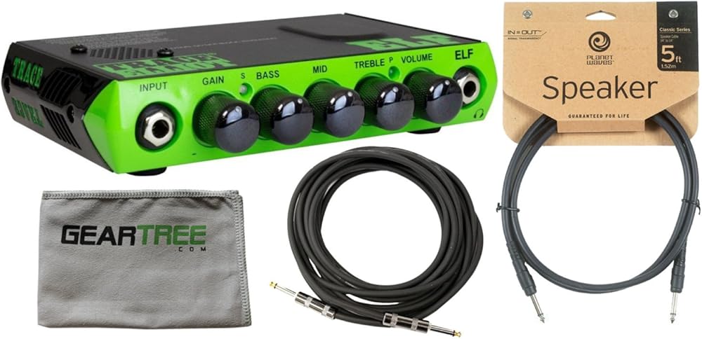 Trace Elliot ELF 03615760 Bass Head w/Bag, Polish Cloth, and 2 Cables
