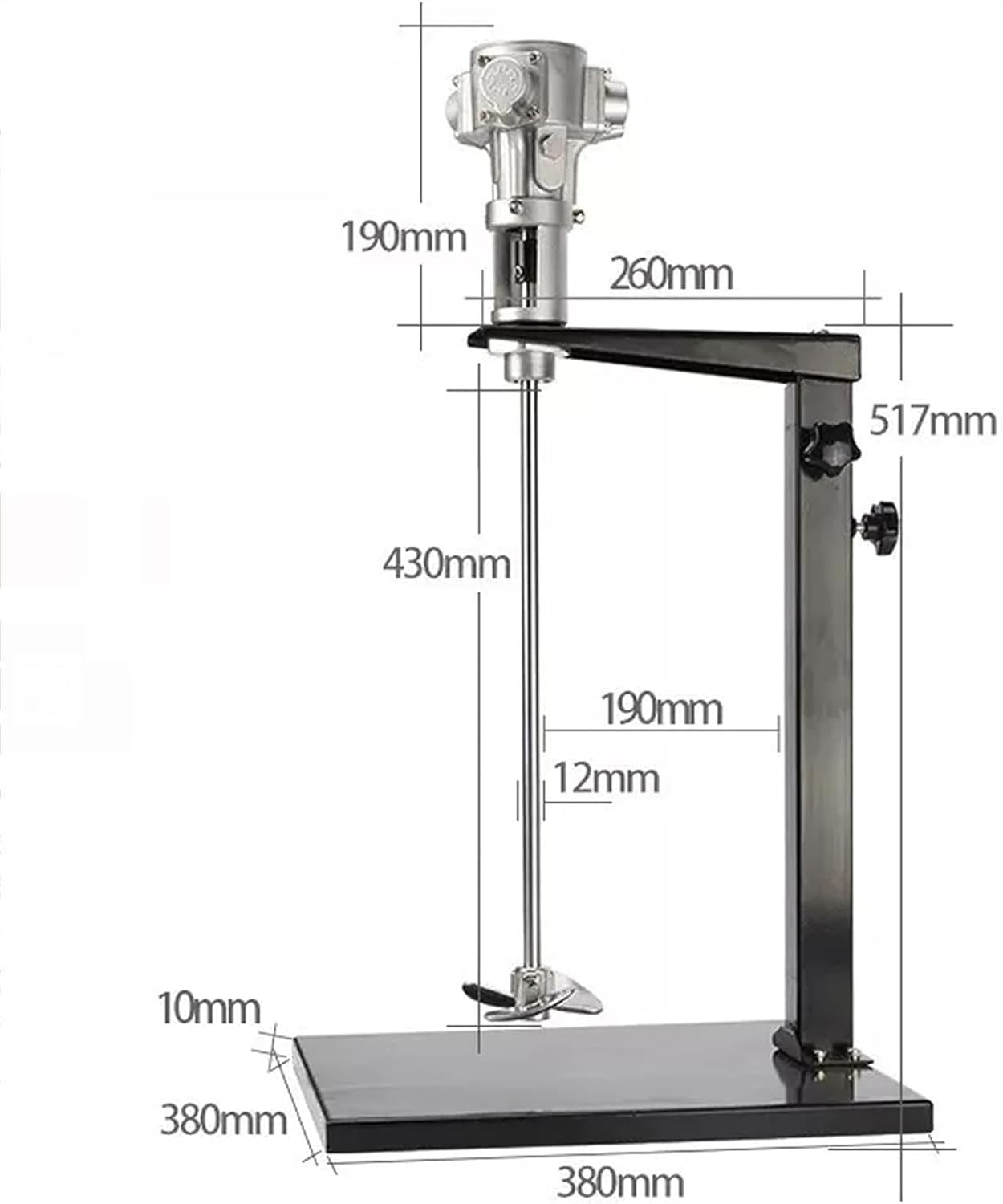 Pneumatic Paint Mixer Machine, 5 Gallon 1/4 HP Air Agitator, Ink Coating Mixing Tool with Height Adjustable Stand, for Viscous Liquid Ink Dye Mixing Machine Blender