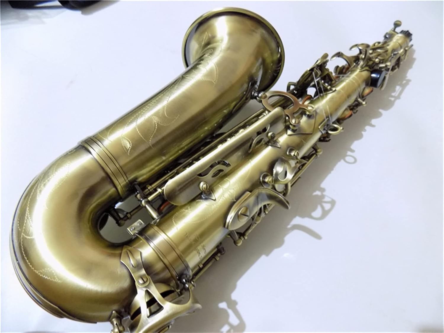 Antique Brass Body EB Alto Saxophone with Case Wind Professional Musical Instruments Saxophone Straight