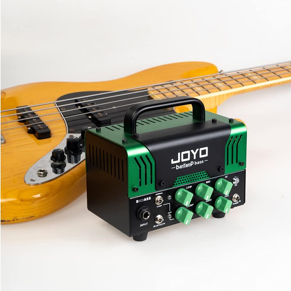JOYO Bass Mini Amp Head 50 Watt Preamp Hybrid Tube Power Amplifier Head with 3 Band EQ & Bluetooth (No Sound,Need Extra Speaker) Badass