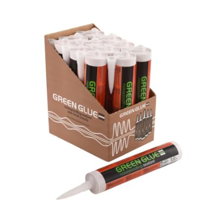 Green Glue Noiseproofing Sealant Caulk - 12 Tubes, 28 oz Each (Includes Hand Cleanup Wipes)