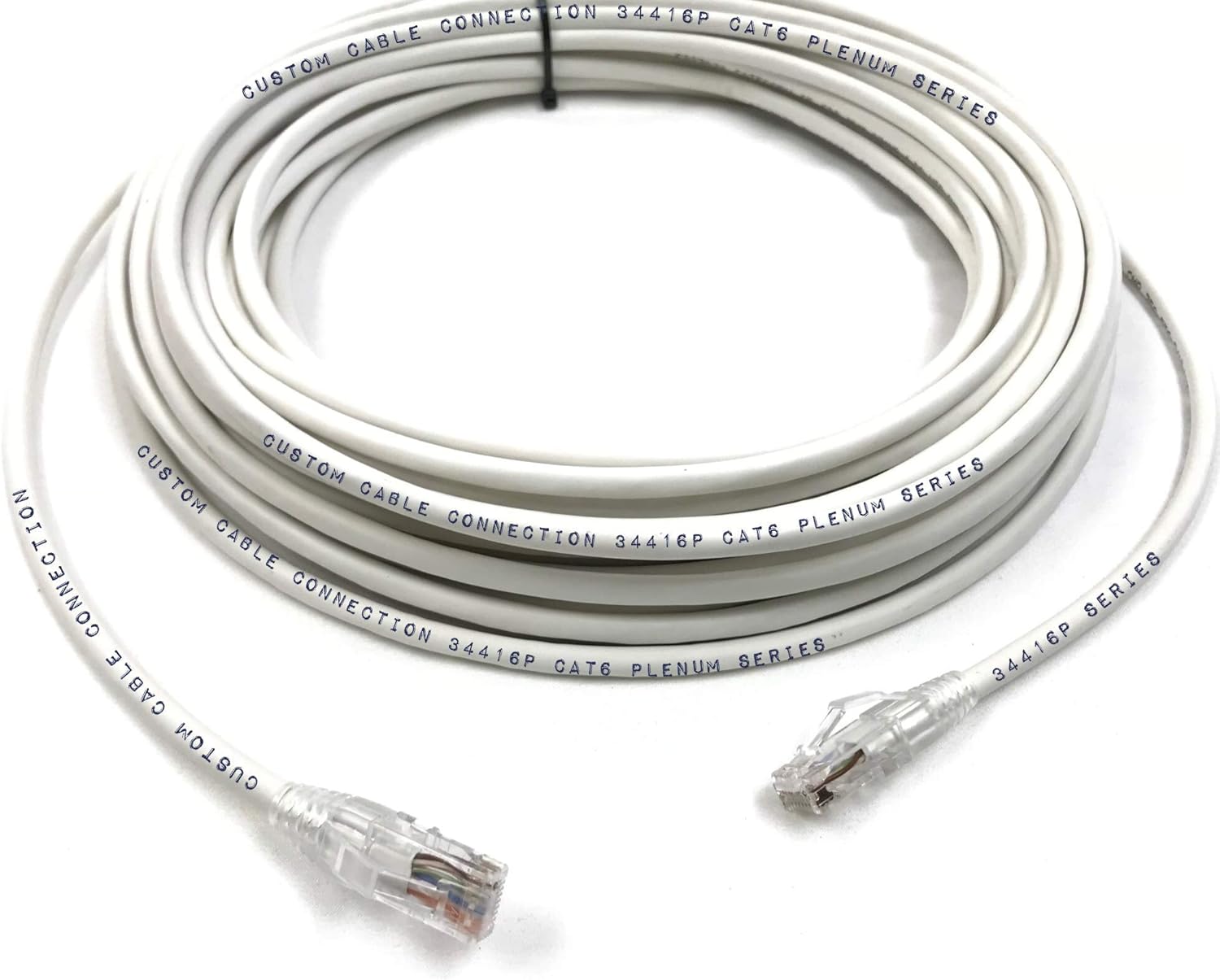 75 Foot White Cat6 UTP Plenum CMP Rated Ethernet Patch Cable by Custom Cable Connection