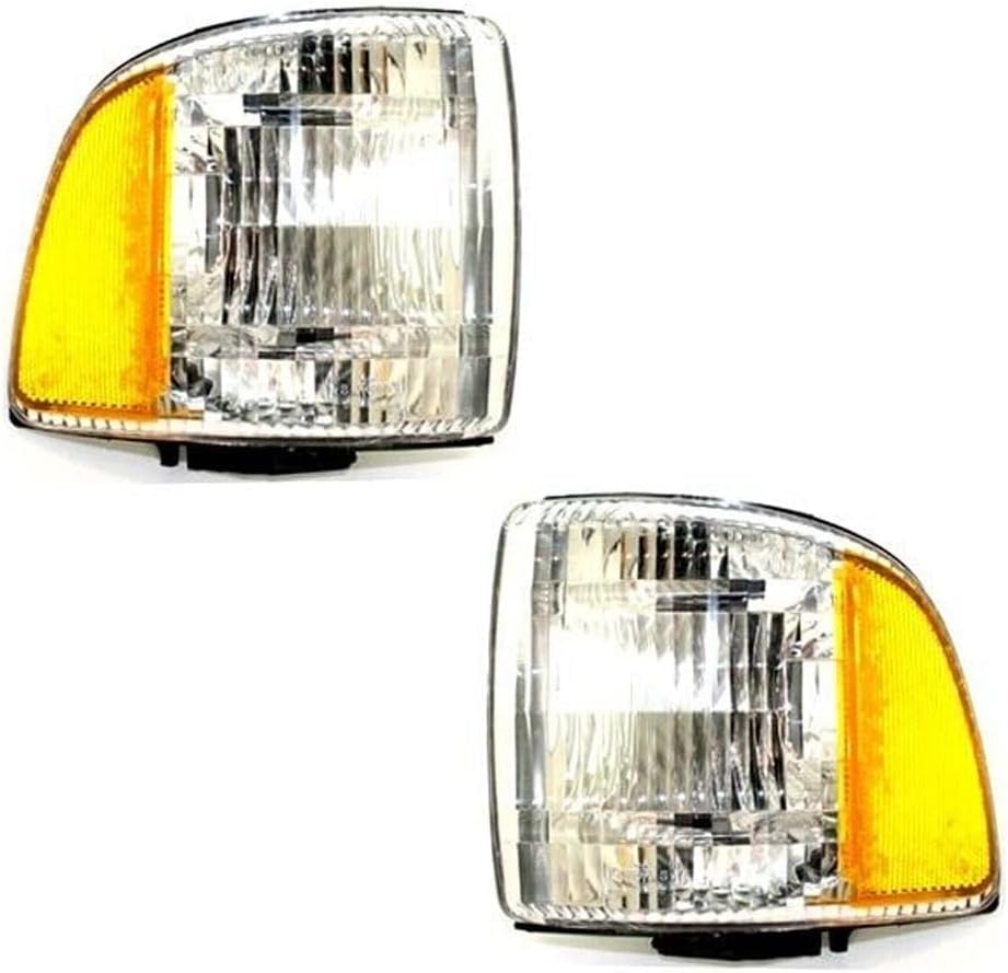 for Dodge for Ram 1500 1994-2001 for Ram 2500/3500 1994-2002 Park Corner Light Turn Signal Marker Lamp Assembly Set Pair Plastic Front Left Right Orange Clear-Lens Smooth,Repair your car