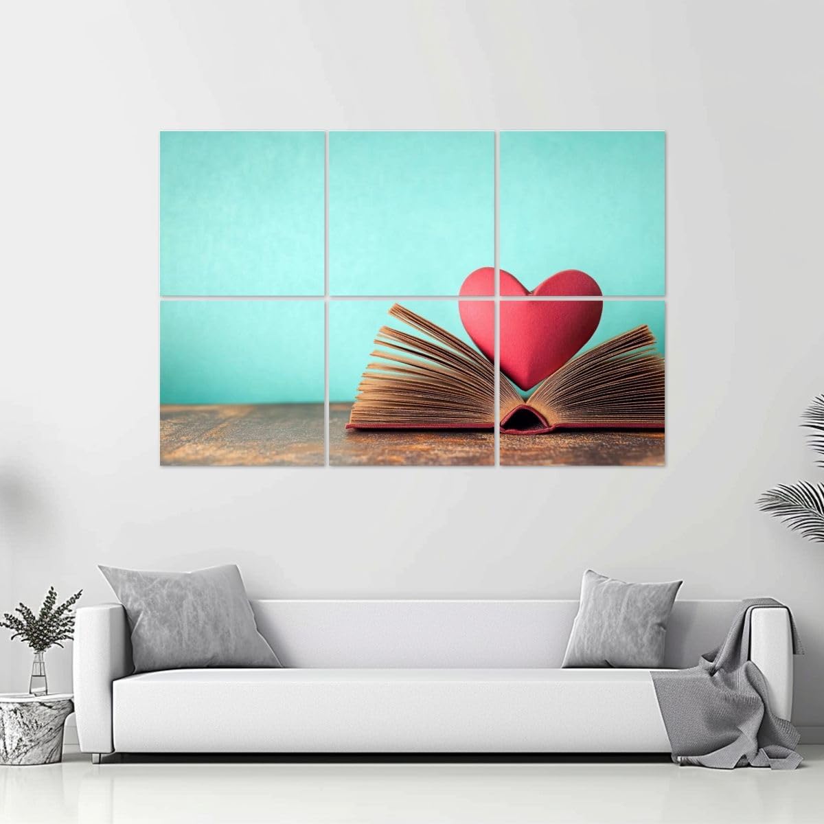 6 Pack Art Acoustic Panels Books open Soundproof Wall Panels, 48