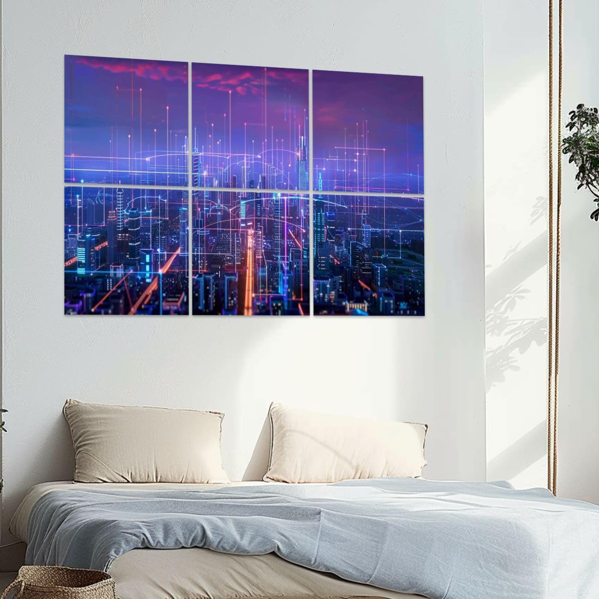 6 Pack Art Acoustic Panels connection Soundproof Wall Panels, 48