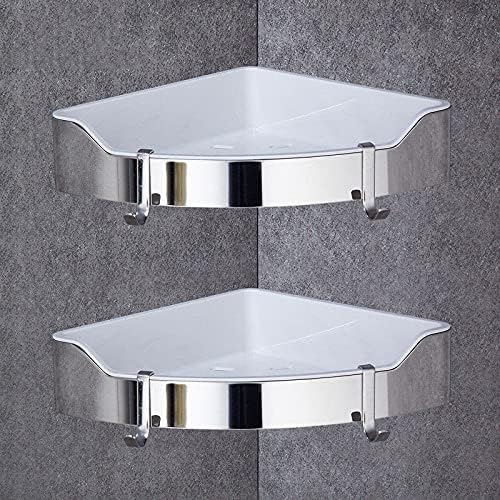 Corner Shelf Golden Stainless Steel Bathroom Shelves Chrome Wall Mount Shower Caddy Rack Bath Accessories Black one Tier,Gold One Tier(Gold Two Tier)