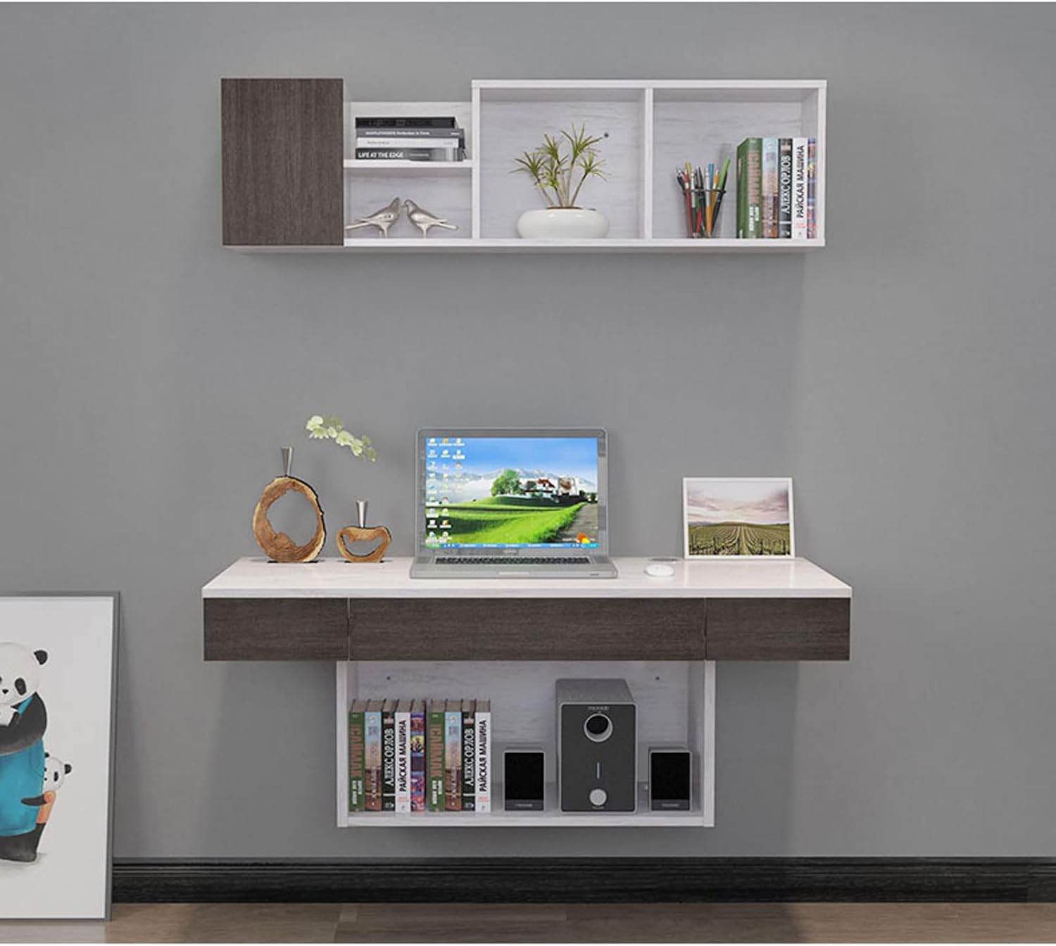 Computer Desk Wall mounted TV Cabinet Floating Shelf Wall Shelf Bedroom Living room Office Study Table Reading Desk TV Stand Multimedia Shelf Mobile Shelf Gaming Shelf Wall Mount Corner Shelves