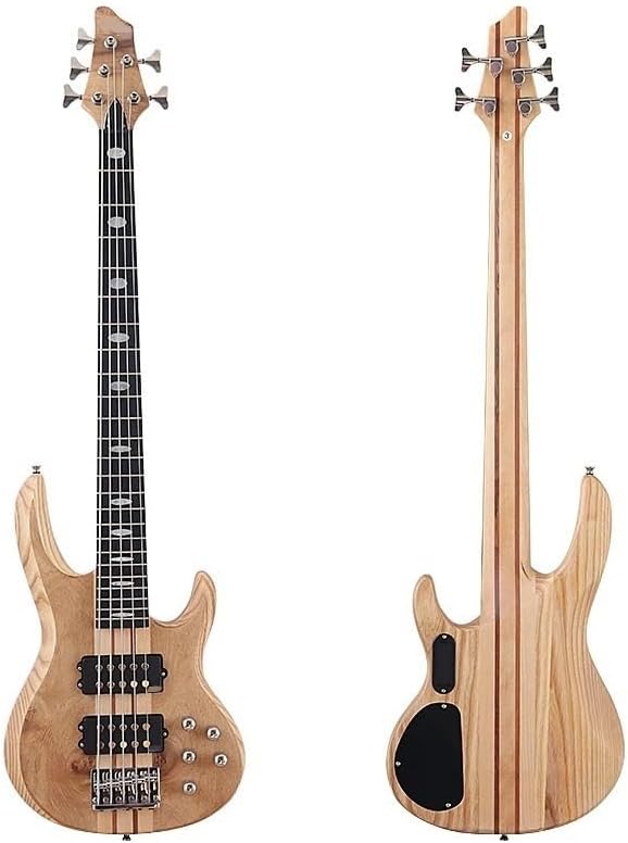 Active 5-String Electric Bass Guitar, 43-Inch Natural Matte Finish, Stunning Tree Burl Top,24-Fret(M2)