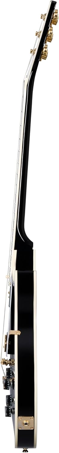 Epiphone Inspired by Gibson Custom Les Paul Custom, Ebony Gold Hardware with Hard Case