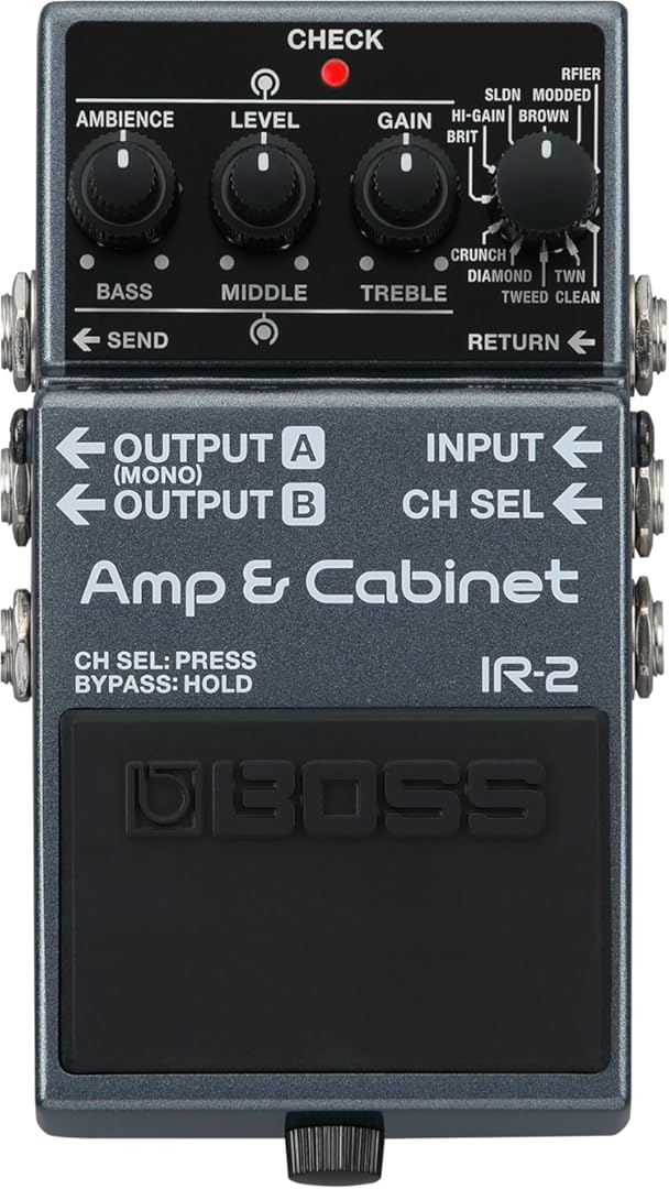 BOSS IR-2 Amp & Cabinet | Premium Amp Emulator & Cabinet IR Loader | 11 Different Amp Types | Cab IRs from Celestion Digital | Simple User Interface | USB-C for Recording & Audio Playback