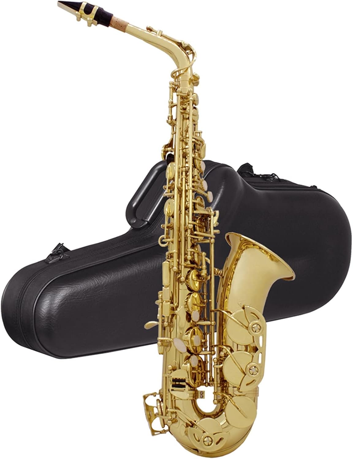 EB Alto Saxophone Brass Gold-Plated E Flat Musical Woodwind Instrument with Case (Color : Gold)