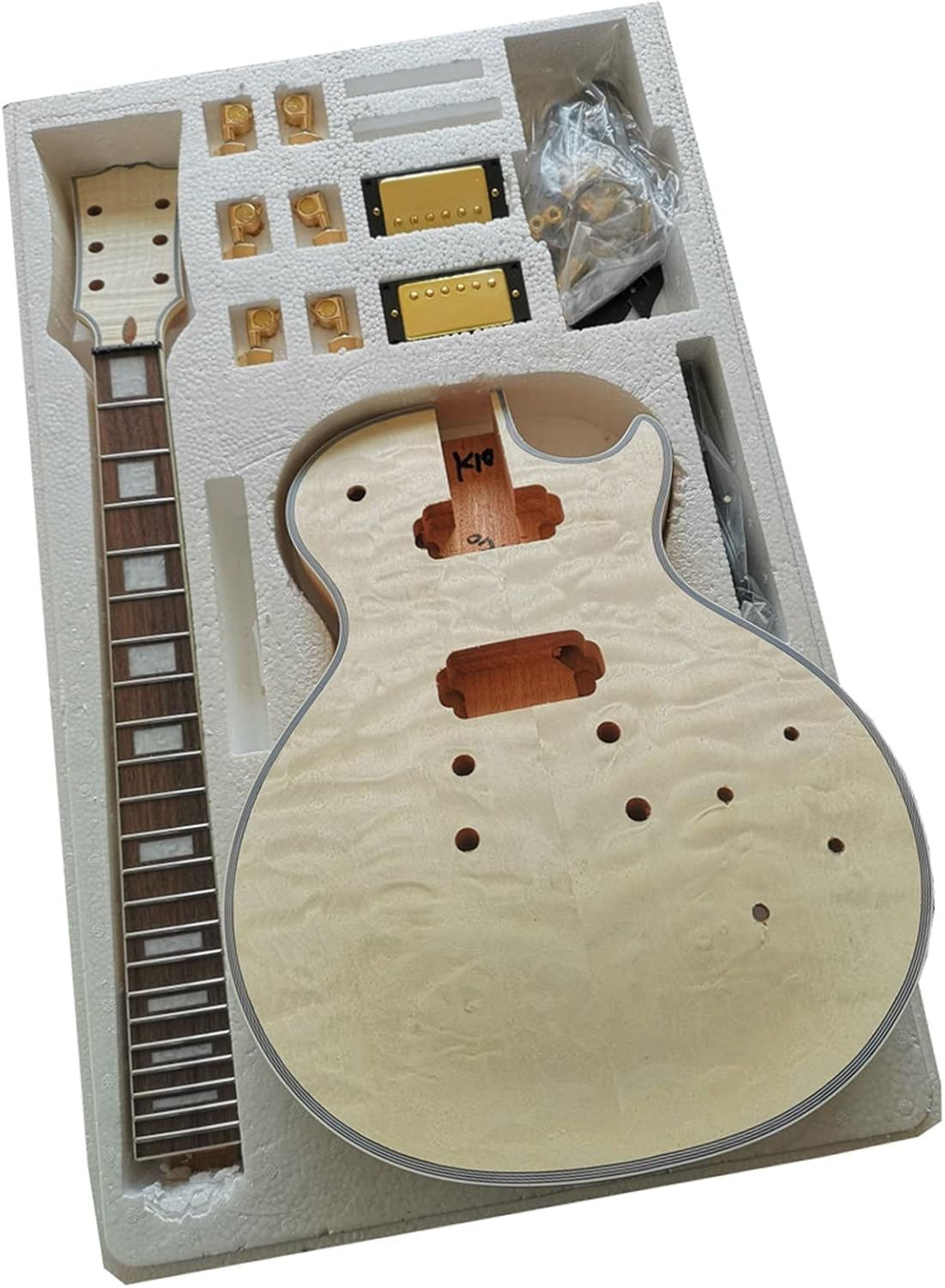 DIY Electric Guitar Kit DIY Electric Guitar Kit Mahogany Okoume Body Rosewood Fingerboard Electric Guitar Assembly Kit