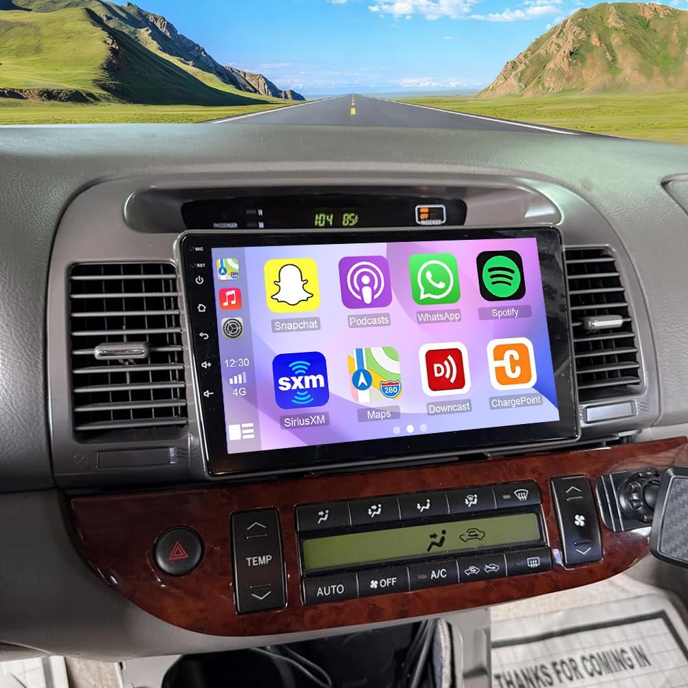 2+64G Android 15 Car Stereo for Toyota Camry 2000 2001 2002 2003 2004 2005 2006 Radio Wireless Carplay Android Auto, 9IN IPS Touch Screen 5G WiFi/GPS Navi/FM RDS/EQ/Audio/Camera/MIC