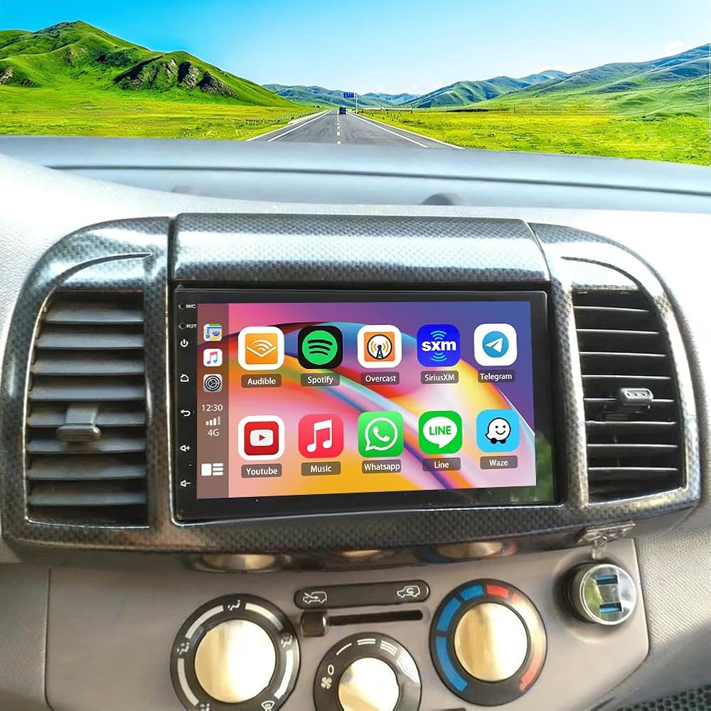 2+64G Double Din Radio Stereo for Nissan Micra/March 2002-2009 with Wireless Carplay & Android Auto,7 Inch Android 15 Car Audio Receiver GPS Navigation Unit with Bluetooth Head Unit WiFi SWC