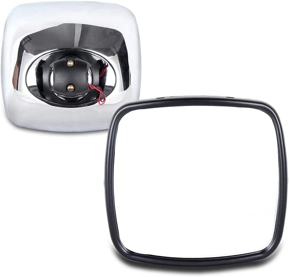 ECCPP Hood Mount Convex Mirrors Compatible With 2004-2016 For Freightliner For Columbia For Freightliner M2 With Left Right Side Tuck Car Mirrors Manual Control Heated Chrome Housing