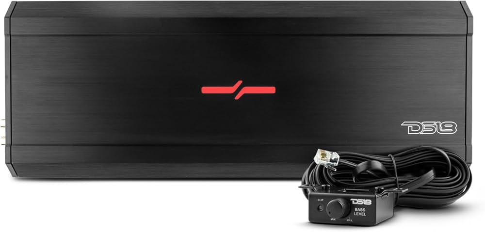 DS18 ZXI.1XXL Car Audio Bass Amplifier - Class D, Monoblock, 1 Chanel, 6000 Watts Max, Adjustable Crossover, BASS Knob Included – Compact Size for Easy Installation on Many Applications