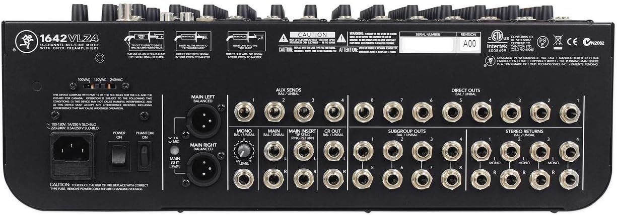 Mackie VLZ4 Series, 16-channel, Compact Mixer with Ultra-wide 60dB gain range and 10 Onyx Mic Preamps (164VLZ4)