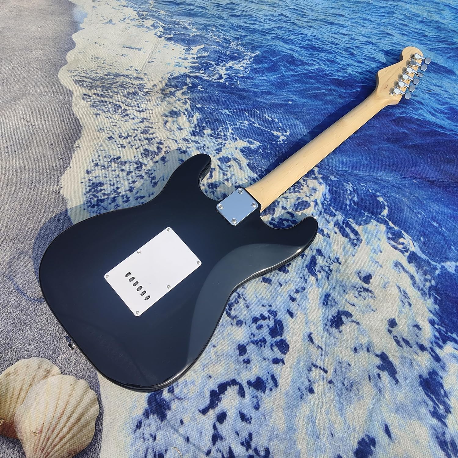 Electric Guitar, S T，Navy Blue with White, Standard Size